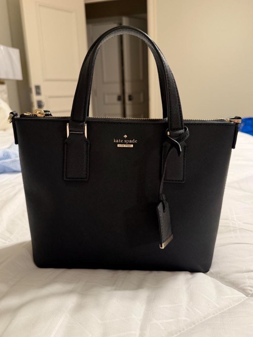 kate spade Black Leather Tote Bag